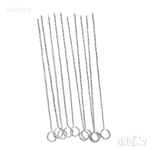 5673 Метални шишове за барбекю и скара 20см, 10 броя, снимка 7 - Аксесоари за кухня - 49123318