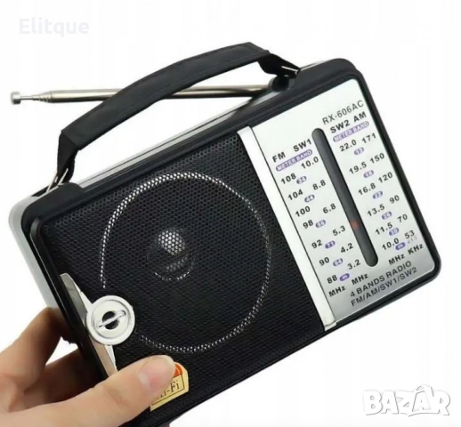 Портативно ретро радио с телескопична антена, FM/AM/SW, 15.5x10x5.5cm, без батерии, снимка 5 - Радиокасетофони, транзистори - 52832690