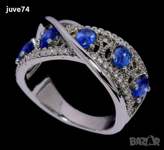 СРЕБЪРЕН ПРЪСТЕН С КИАНИТ (НЕПАЛ), снимка 2 - Пръстени - 52640841