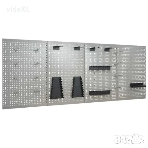 vidaXL Стенни панели за инструменти, 4 бр, 40x58 см, стомана（SKU: 145352）