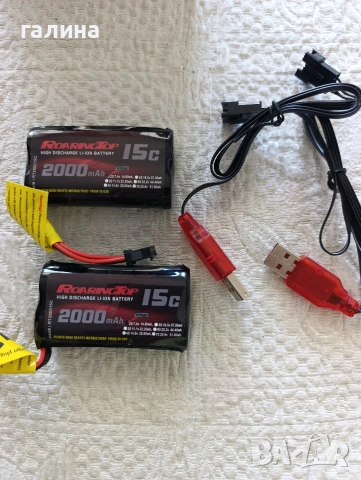 Батерии RoaringTop 2000 mAh 15C (2 бр.) + USB зарядно, снимка 5 - Друга електроника - 54138170