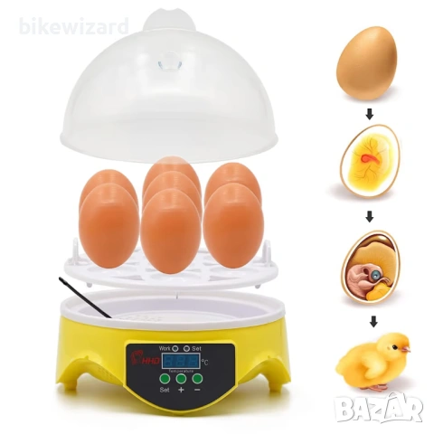 Инкубатор за 7 яйца Svaououmu с ръчно обръщане на яйца С ПРОБЛЕМ, снимка 2 - За селскостопански - 53013747