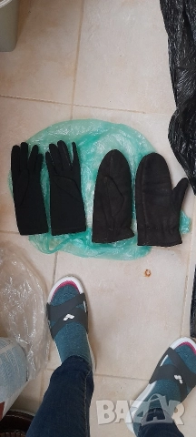 Ръкавици естествена кожа и платнени