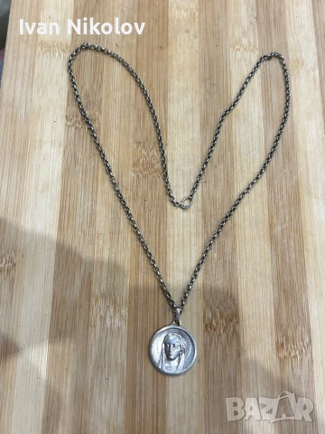 Сребърно колие Богородица , снимка 1