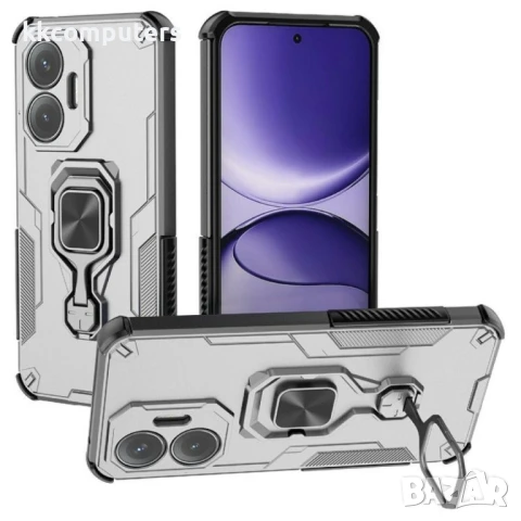 Xiaomi Poco F7 5G / Redmi Turbo 4 Pro 5G Удароустойчив Rotatable Ring Holder /Kickstand PC + TPU Кал, снимка 2 - Калъфи, кейсове - 50819173
