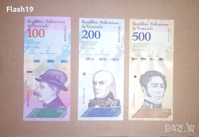 Венецуела 100 / 200 / 500 боливара 2018 UNC