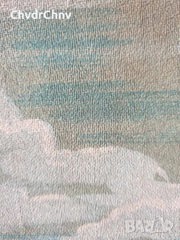 дървена рамка дърворезба 85х62см/голям стар машинно тъкан гоблен/замък-езеро-лодки, снимка 10 - Гоблени - 51345027