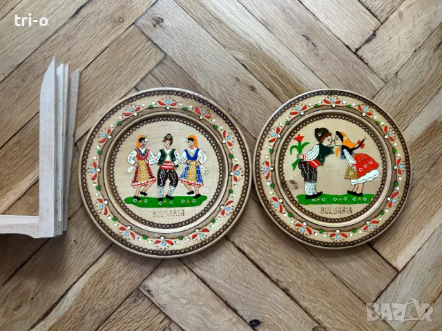 Декоративни дървени чинии пирография и рисунка на стойка, снимка 3 - Други - 48974511