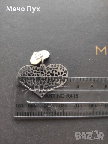 Сребърна висулка сърце с цветя (2), снимка 2 - Колиета, медальони, синджири - 37437634