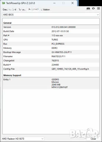 Видео карта AMD Radeon Gigabyte HD R6670 2048MB GDDR3 128bit PCI-E, снимка 12 - Видеокарти - 48921593