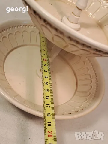 кристална купа с метален пиедестал 6/1, снимка 4 - Антикварни и старинни предмети - 49279042