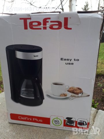 Tefal Deflini Plus Стъклена кафеварка с елементи от неръждаема стомана 10-15 чаши, 1000 W, черна , снимка 6 - Кафемашини - 31237074