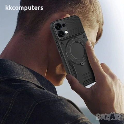 Магнитен Калъф за Oppo A6 Pro 5G / 4G с 360° Стойка - TPU+PC, Военна защита, 6 цвята, снимка 12 - Калъфи, кейсове - 54287961