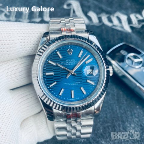 Мъжки часовник Rolex Oyster Perpetual Datejust Blue с автоматичен механизъм, снимка 2 - Мъжки - 37048296