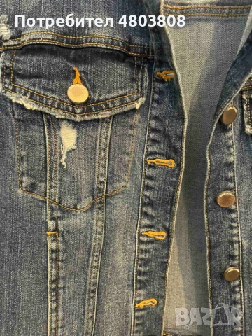 Дамско дънково яке Zara S – вталено, еластично, отлично състояние, снимка 6 - Якета - 54277083