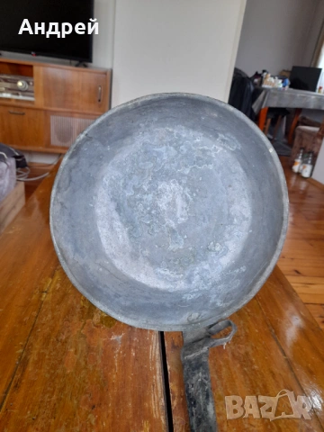 Стар бакърен,меден тиган #2, снимка 4 - Други ценни предмети - 53342749