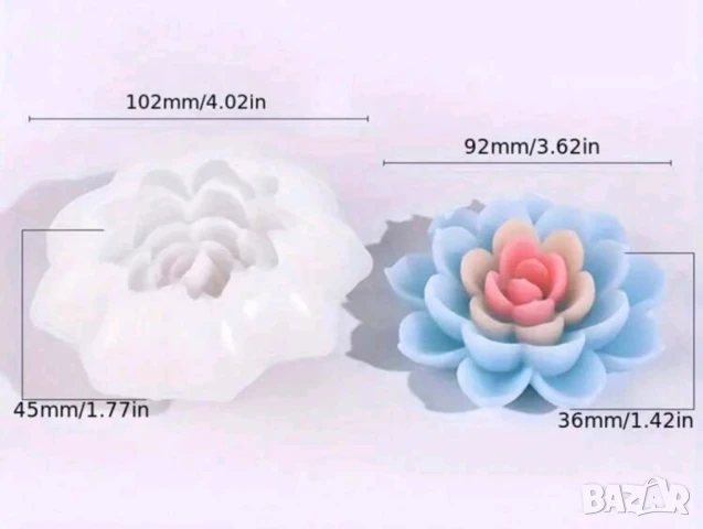 3D Лотус Лотос голям едро цвете силиконов молд форма фондан смола свещ гипс шоколад декор