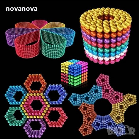 216 Магнитни Топчета (сфери) цветни 5 мм, в метална кутия, снимка 4 - Джаги - 31431309