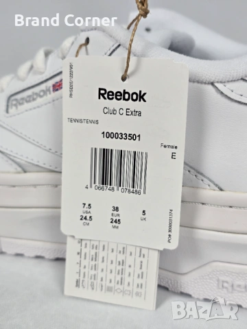 Нови дамски кецове Reebok Club C Extra – Размер 38, снимка 8 - Маратонки - 54291427