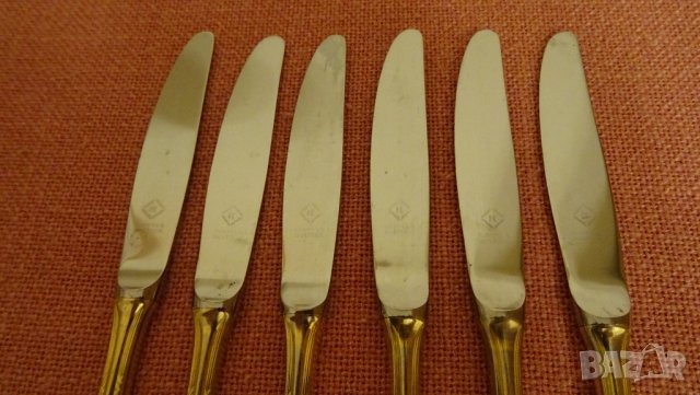 Solingen KUPPELS BESTECK , 18/10 HARTVER GOLDET 23/24 KARAT комплект 6 бр ножове с позлата, снимка 11 - Прибори за хранене, готвене и сервиране - 31142102