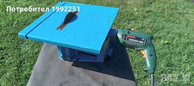 Настолен циркуляр НОМЕР 67. 40мм дълбочина на рязане. До 45 градуса на ъгъл. С дрелка Bosch CSB 550.