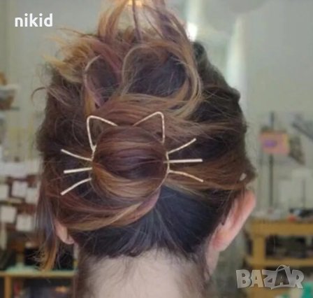 Коте шнола фиба с дупка за коса прическа кок, снимка 2 - Аксесоари за коса - 31263555