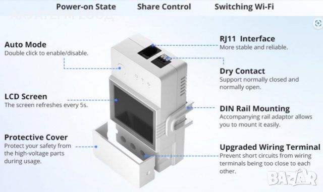 SONOFF TH Elite TH16 16A WiFi интелигентен термостат със сензор за влажност и температура, снимка 2 - Отоплителни печки - 37918172