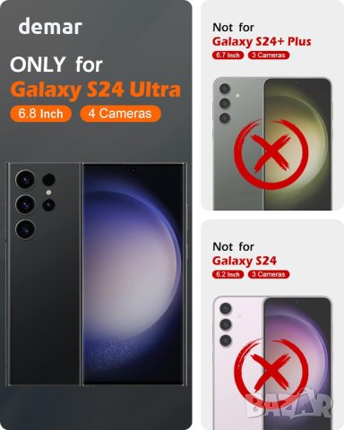 Калъф SHIELDON за Galaxy S24 Ultra 6.8" от естествена кожа, защитен, удароустойчив, зърнесто черно, снимка 2 - Калъфи, кейсове - 44184855