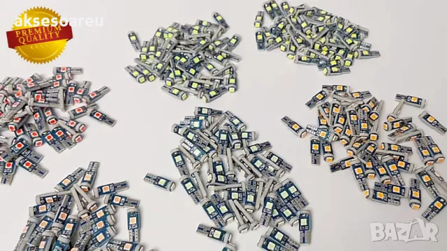 10 бр. малки габаритни крушки за арматурно табло T5 3SMD LED супер ярък 3030 LED вътрешно осветление, снимка 17 - Аксесоари и консумативи - 50385600