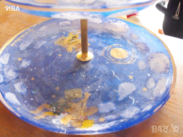 Фруктиера на 2 нива с рисунки от Розина Вахтмайстер., снимка 3 - Антикварни и старинни предмети - 52385250