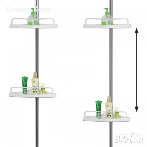 Регулируем телескопичен рафт за баня с 4 нива, 155-304 см, снимка 5 - Други стоки за дома - 38629574