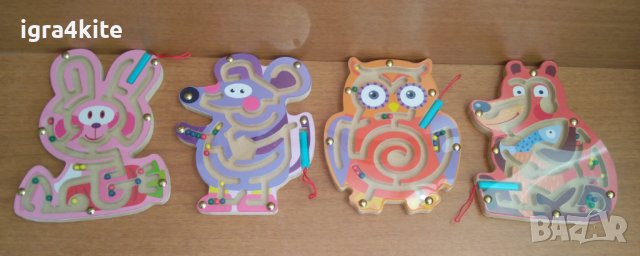 Дървени магнитни лабиринти 10 модела с животни НОВО! / Дървени играчки, снимка 6 - Образователни игри - 37518511