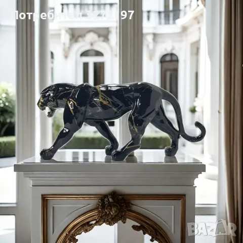 Ръчно изработена Статуетка от Смола - Леопард, снимка 2 - Статуетки - 48273646