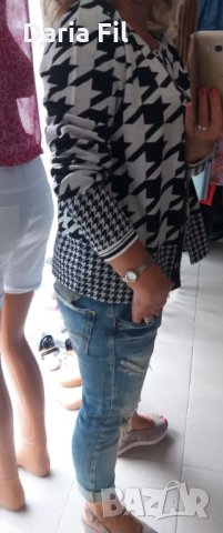 Яке от плътно трико в сив пепит, снимка 3 - Якета - 30288256