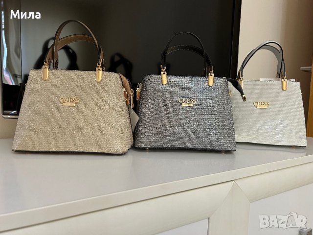 Последни броски!стилна чанта  Guess оригинал, златиста. сребристо бяло, снимка 3 - Чанти - 44286008