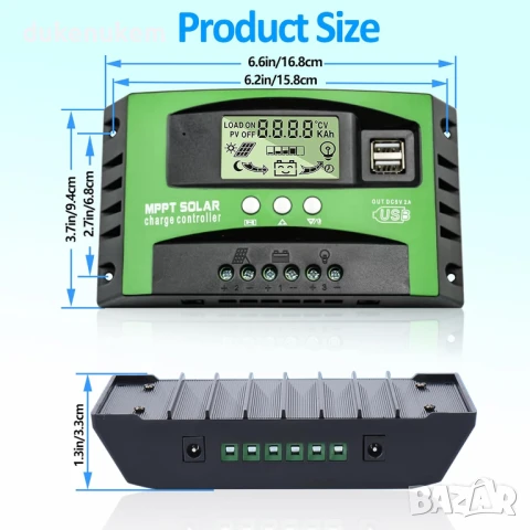 НОВ! MPPT Соларен Контролер 20A, 60А, 100А с LCD дисплей, снимка 5 - Друга електроника - 51100699
