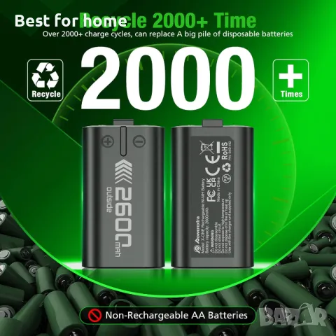 Xbox Controller 4 батерии и докинг станция от Powerextra, снимка 6 - Аксесоари - 49020854