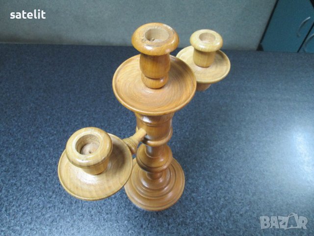 Продавам старинен дървен СВЕЩНИК-изключително рядък, снимка 6 - Антикварни и старинни предмети - 40501611