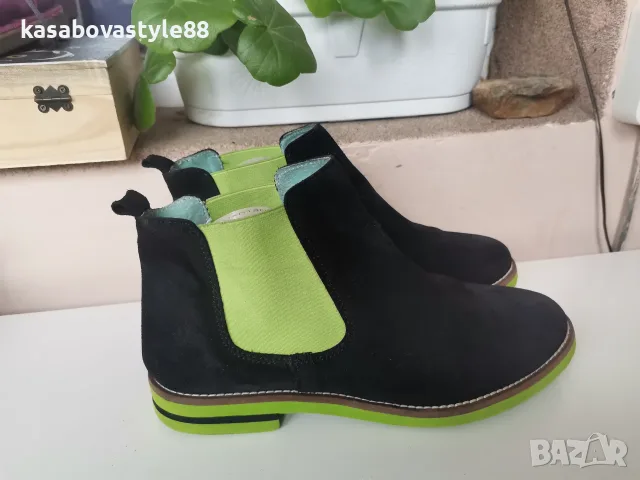 Дамски боти Естествен велур 39н., снимка 2 - Дамски боти - 56529815