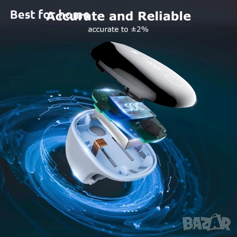 Wellue O2 пръстен -кислороден монитор с вибрационно напомняне - Bluetooth, снимка 2 - Уреди за диагностика - 51942478