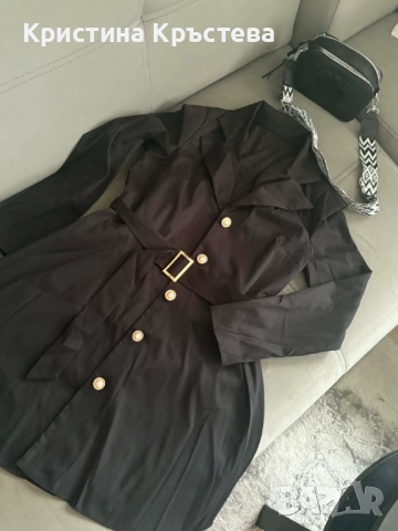 Елегантна черна рокля, снимка 3 - Рокли - 53136155