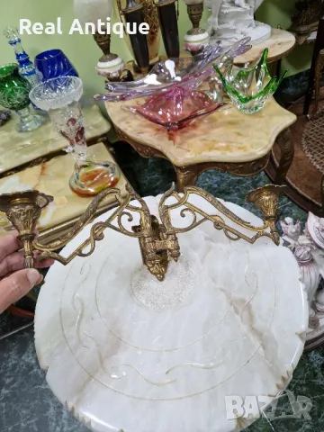 Рядък антикварен колекционерски френски бронзов свещник за пиано , снимка 3 - Антикварни и старинни предмети - 47589069