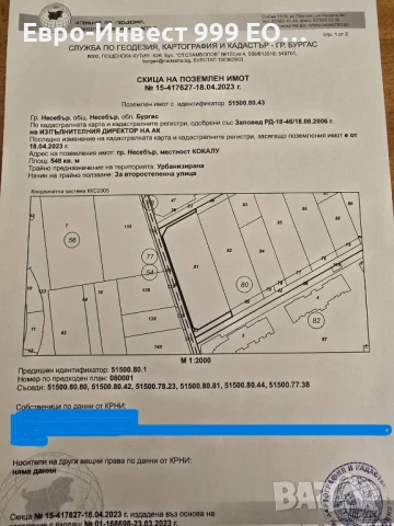 Парцел-УПИ-та-4838 кв.м-гр.Несебър, снимка 2 - Парцели - 50535293