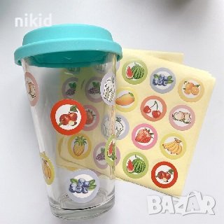 лист 16 бр Плодове самозалепващи лепенки стикери за ръчна изработка за подарък, снимка 2 - Други - 38087329