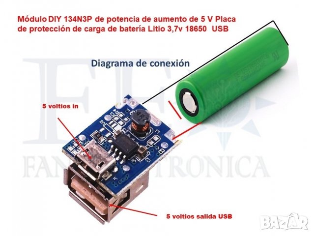 Контролер 134N3P за зареждане на литиево йонни батерии, зарядно с микро USB , снимка 2 - Друга електроника - 31313068