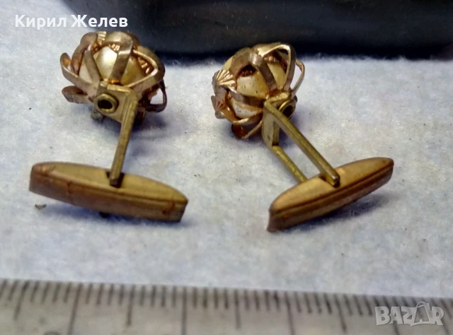 СТАРИННИ МЕСИНГОВИ ПЕРЛЕНИ БУТОНЕЛИ РЕТРО КОПЧЕТА За БУТОНЕЛИ с БЕЛИ ПЕРЛИ 22176, снимка 8 - Антикварни и старинни предмети - 51280119