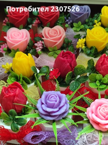 Глицеринови цветя, снимка 5 - Изкуствени цветя - 53318749