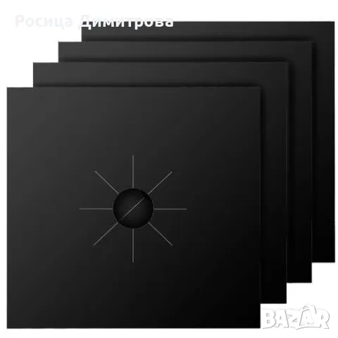 Комплект от 4 броя тефлонови защитни протектори за газов котлон, снимка 3 - Аксесоари за кухня - 47393762