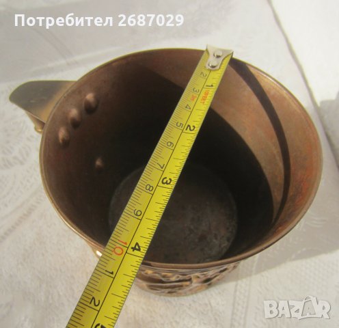 С бикове -  Стара чаша с двойно дъно от мед, метал, съд, снимка 8 - Други ценни предмети - 31111263