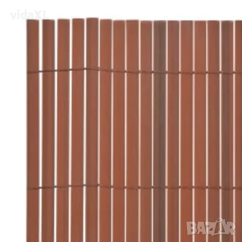 vidaXL Двустранна градинска ограда, 110x400 см, кафява, снимка 4 - Огради и мрежи - 56146593